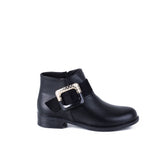 Ankle Boot Flat Leather With Buckle -G-27