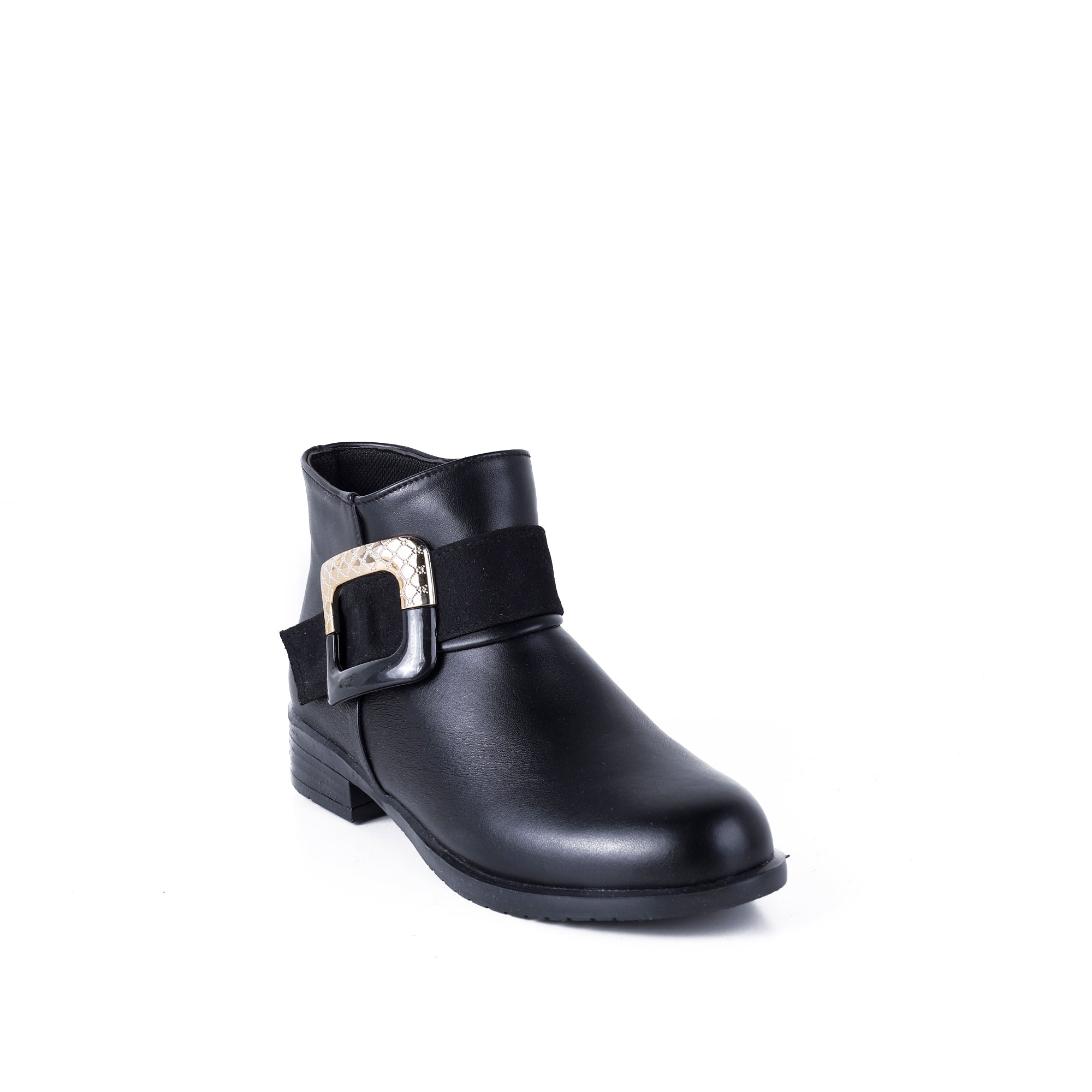 Ankle Boot Flat Leather With Buckle -G-27