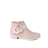 Ankle Boot Flat Leather With Buckle -G-27