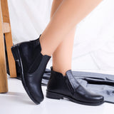 Ankle Boot Leather Flat  With Elastic G-30