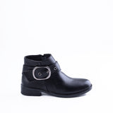 Ankle Boot Leather Flat  With Buckle G-33