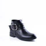 Ankle Boot Leather Flat  With Buckle G-33