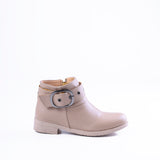 Ankle Boot Leather Flat  With Buckle G-33