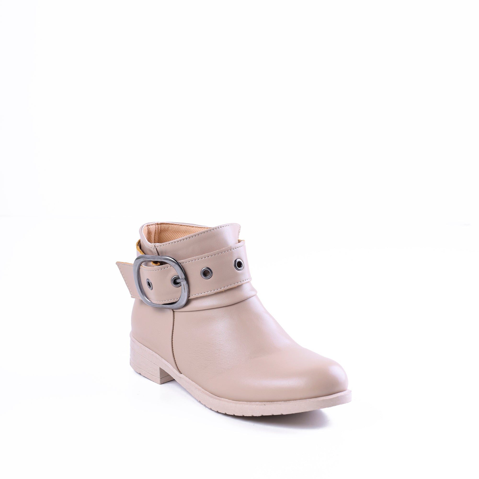 Ankle Boot Leather Flat  With Buckle G-33
