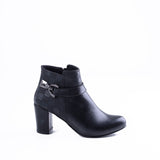 Ankle Boot Heels Leather With Buckle Elegant R-20