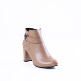 Ankle Boot Heels Leather With Buckle Elegant R-20