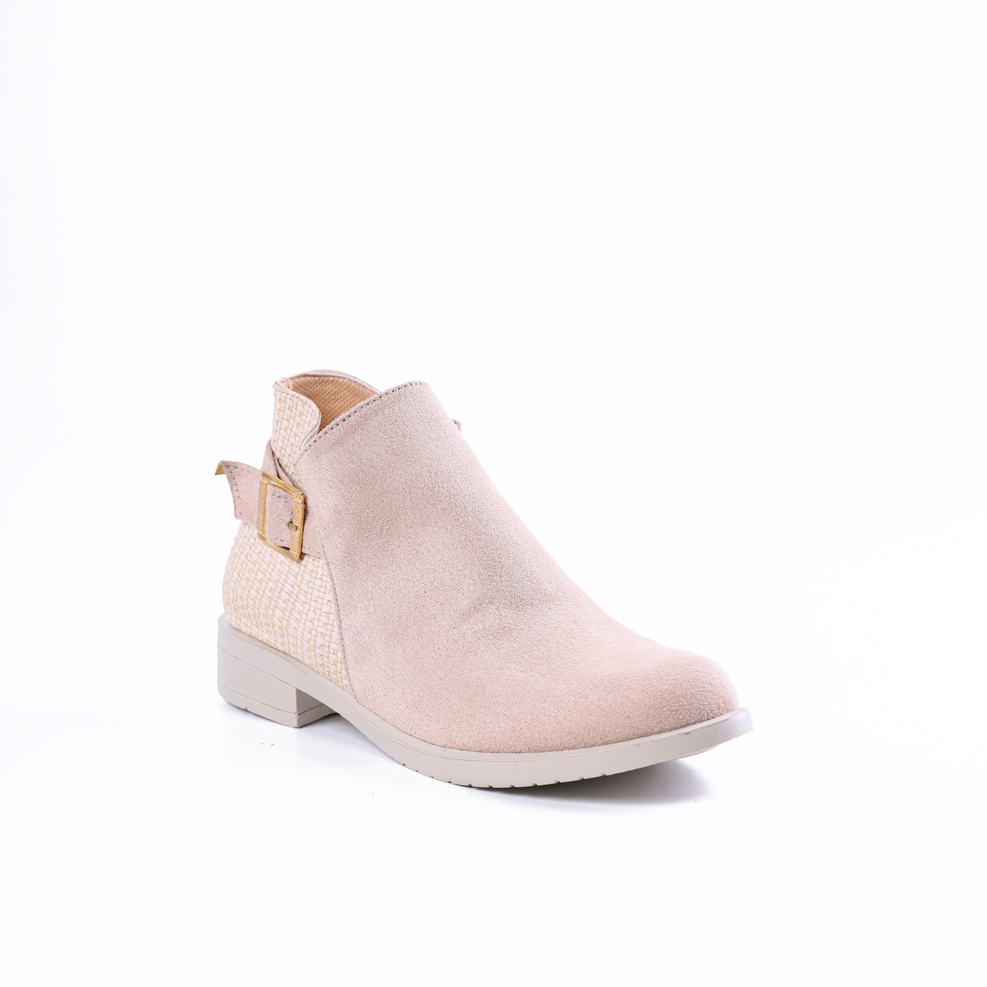 Ankle Boot Flat Suede With Zipper G-29