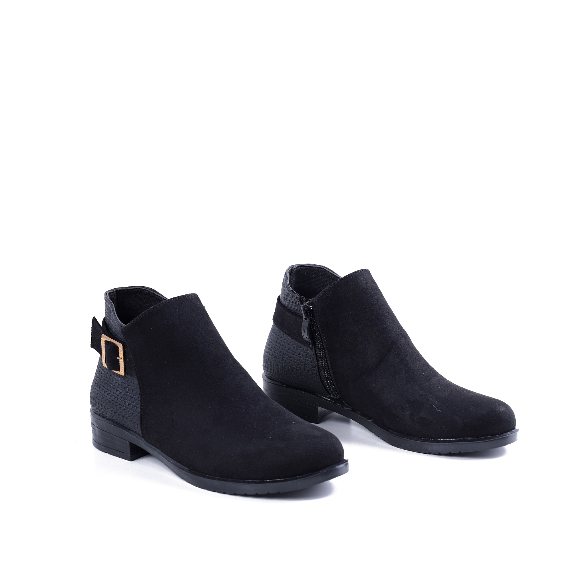 Ankle Boot Flat Suede With Zipper G-29