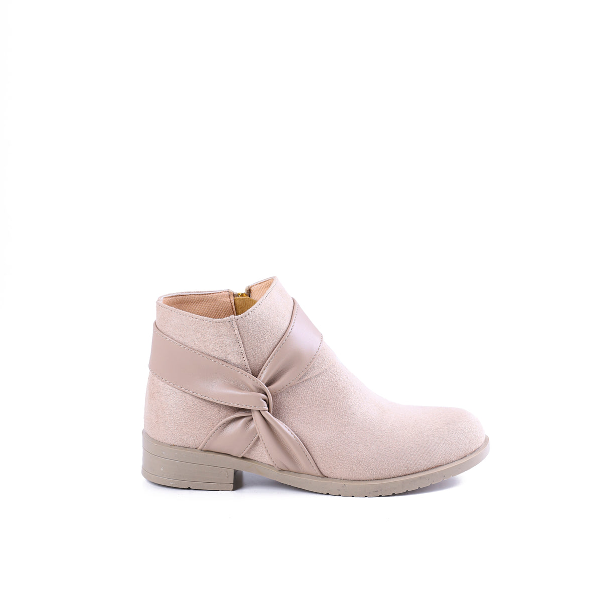 Ankle Boot Mid Heels Suede With Leather G-28