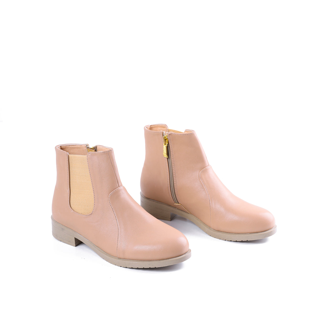 Ankle Boot Flat Leather With Elastic Elegant G-34