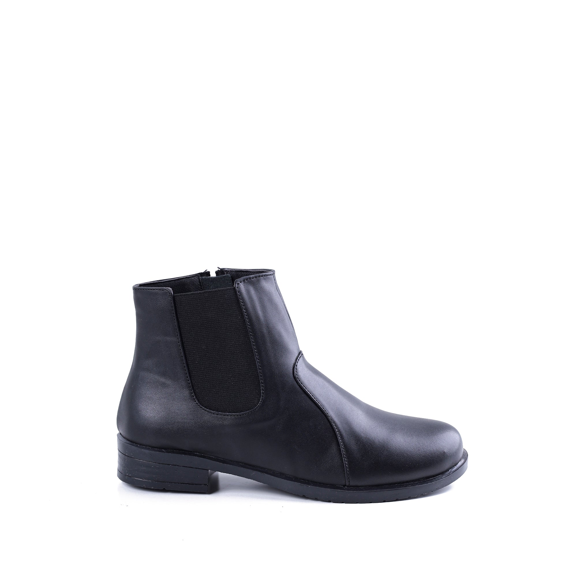 Ankle Boot Flat Leather With Elastic Elegant G-34