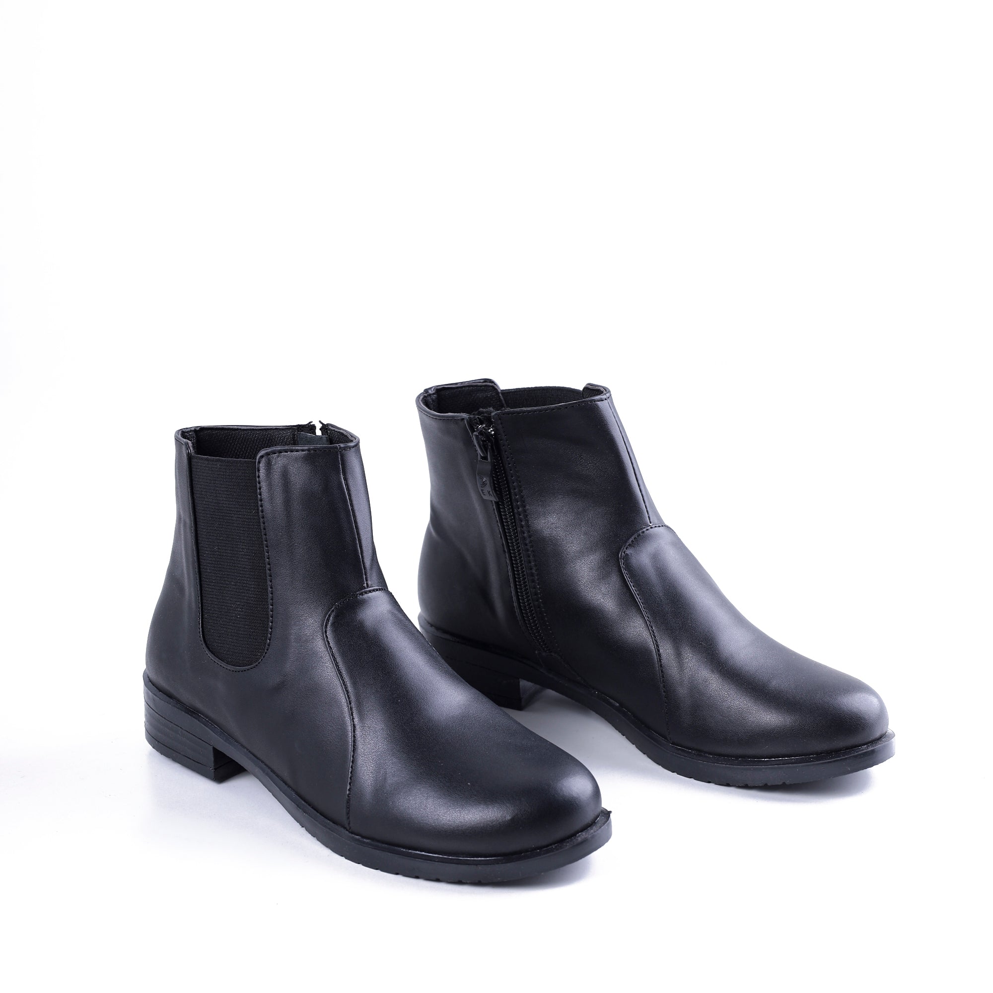 Ankle Boot Flat Leather With Elastic Elegant G-34