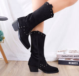 Boots Mid Calf Suede Mid Heels LB-27