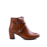 Ankle Boot Heels Leather With Accessories R-21