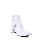 Ankle Boot Heels Leather With Accessories R-21