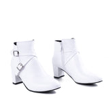 Ankle Boot Heels Leather With Accessories R-21