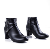 Ankle Boot Heels Leather With Accessories R-21