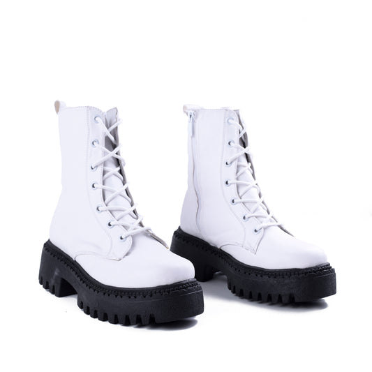 Ankle Boot Leather Mid Heels With Rope E-95