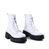 Ankle Boot Leather Mid Heels With Rope E-95