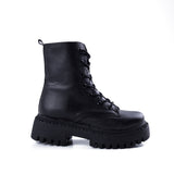 Ankle Boot Leather Mid Heels With Rope E-95