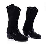 Boots Mid Calf Suede Mid Heels LB-27