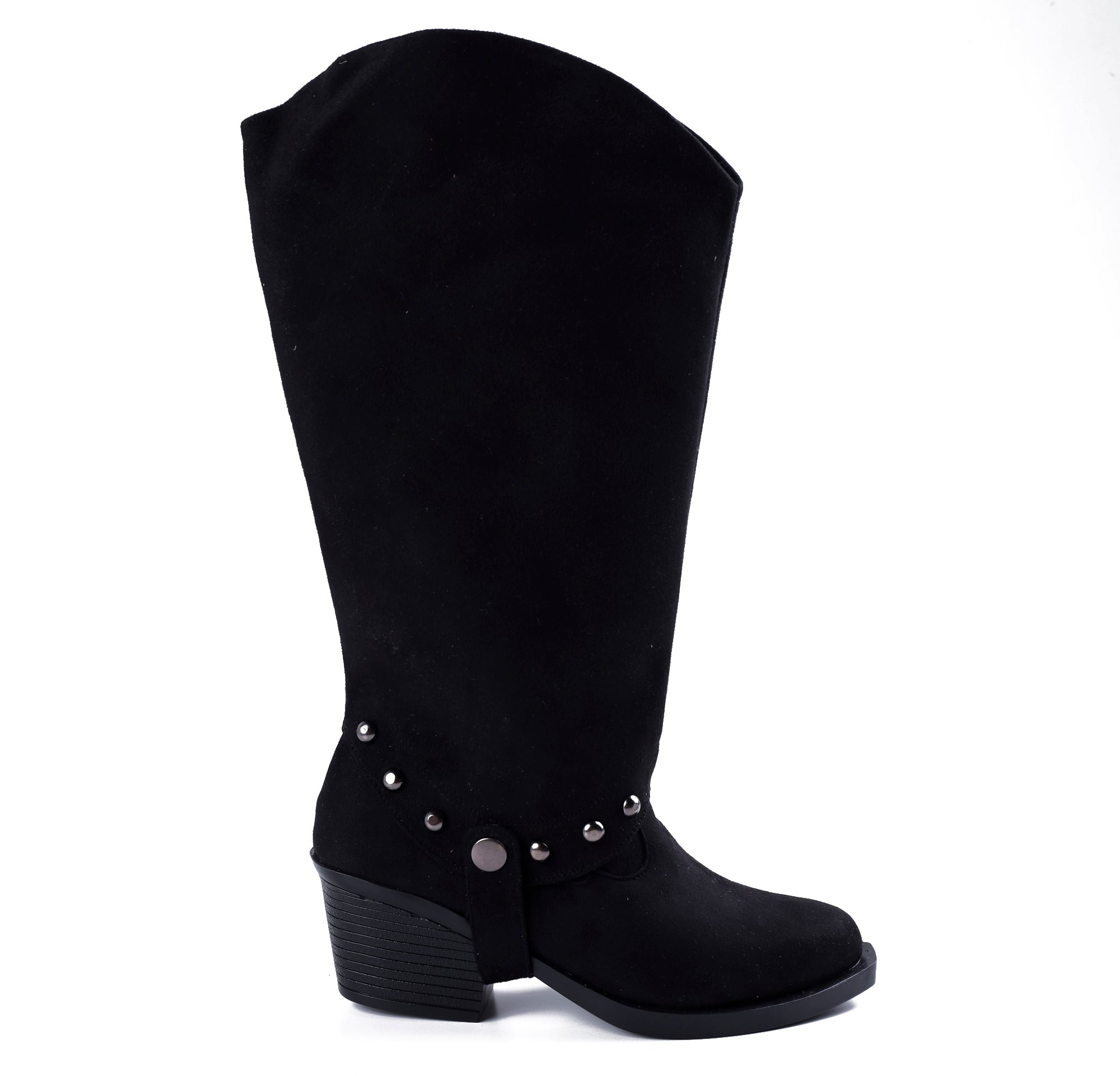 Knee-High Suede Boots - Elegant Beige Mid-Heels LB-30