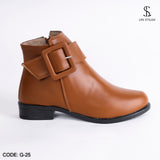 Ankle Boot Leather With Zipper G-25