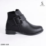 Ankle Boot Leather With Zipper G-25