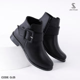 Ankle Boot Leather With Zipper G-25