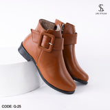 Ankle Boot Leather With Zipper G-25