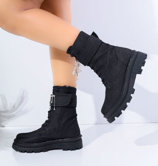 Boot Mid Heel Jeans E -20