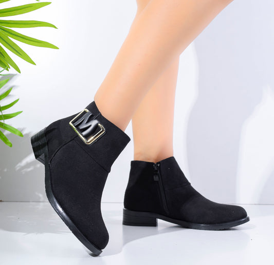 Ankle Boot Flat Suede With Buckle G-26