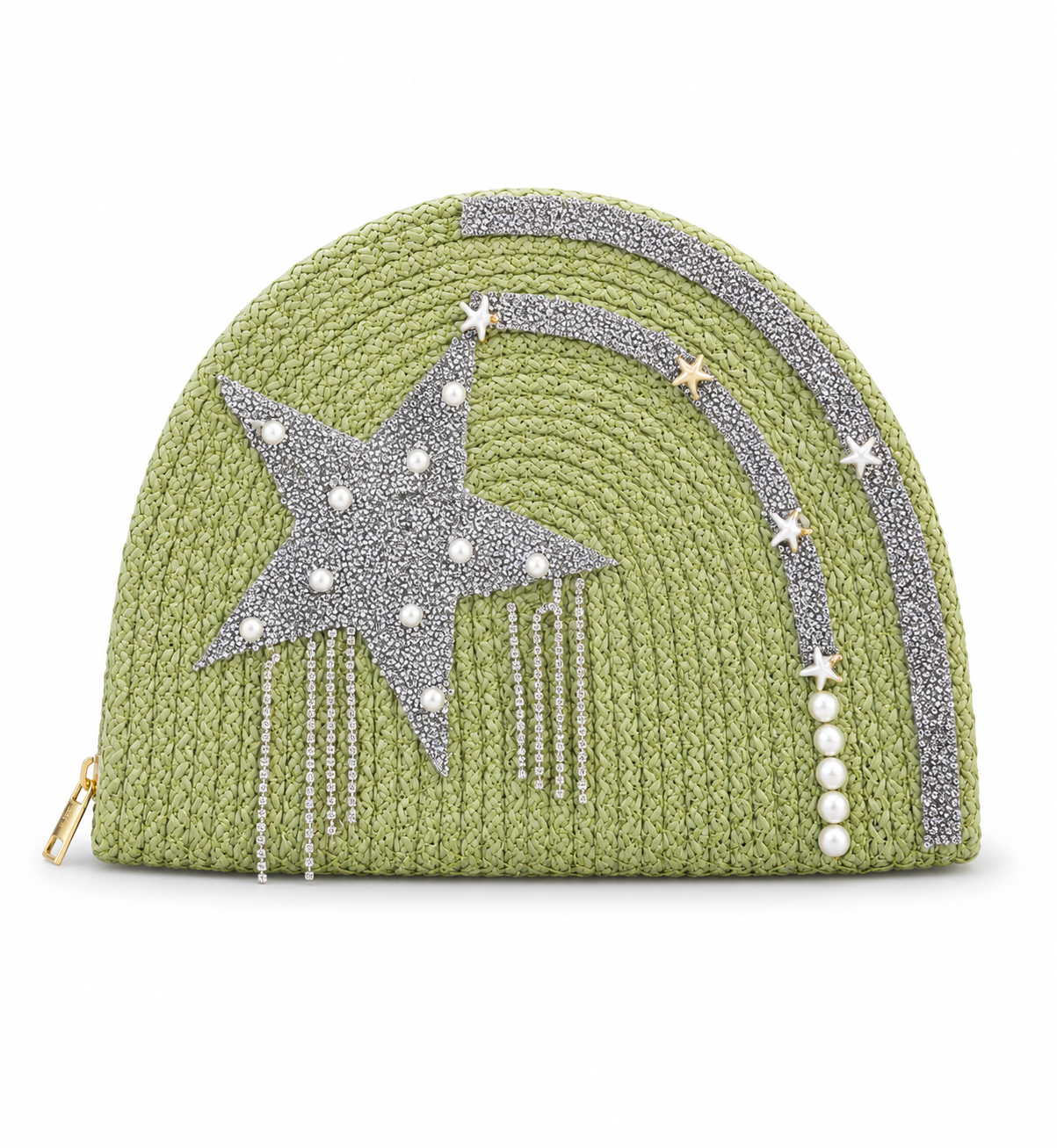 Handbags raffia With a sparkling star and pearl details ZK-1