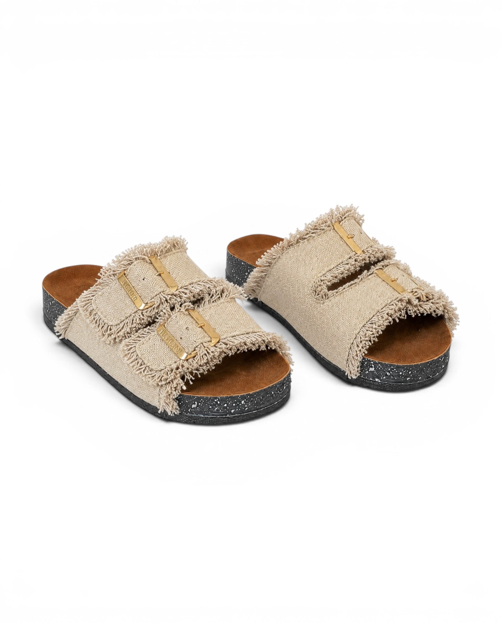 Slippers flat Fabric With double buckle SL-241