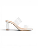 Slipper Heels Transparent With Leather Elegant X-16
