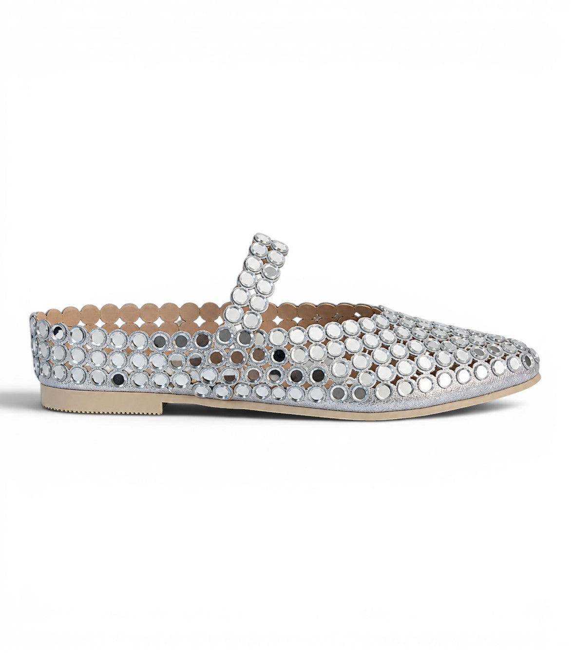 Ballerina flat Leather With a Glossy mirror design BF-815