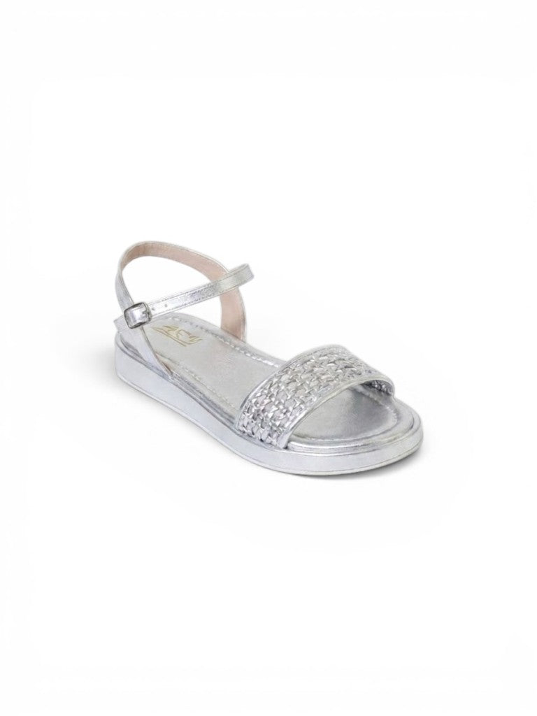 sandals Leather flat with mesh strap SF-62