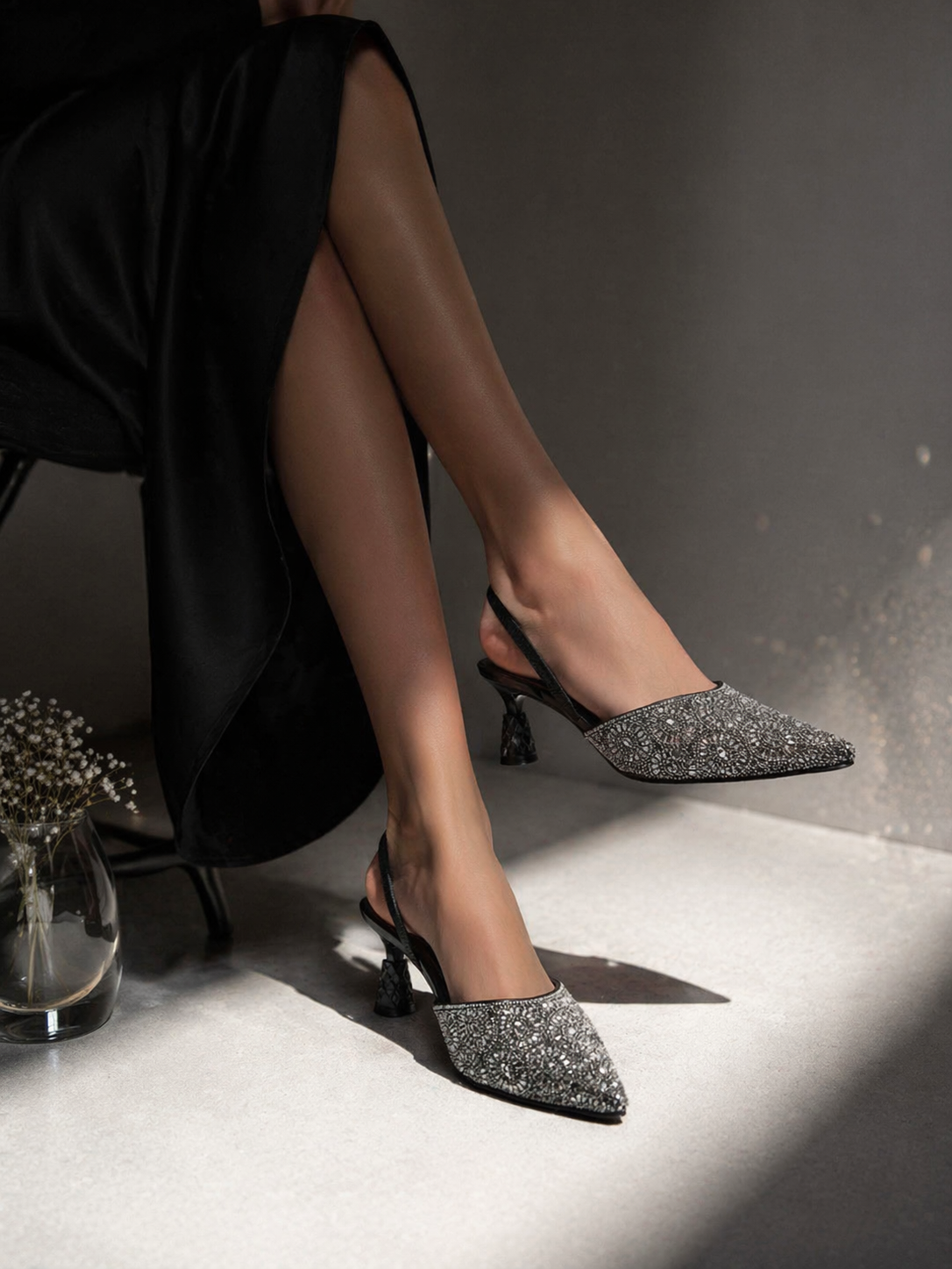 Shoes Heels Embroidered Elegant F-620