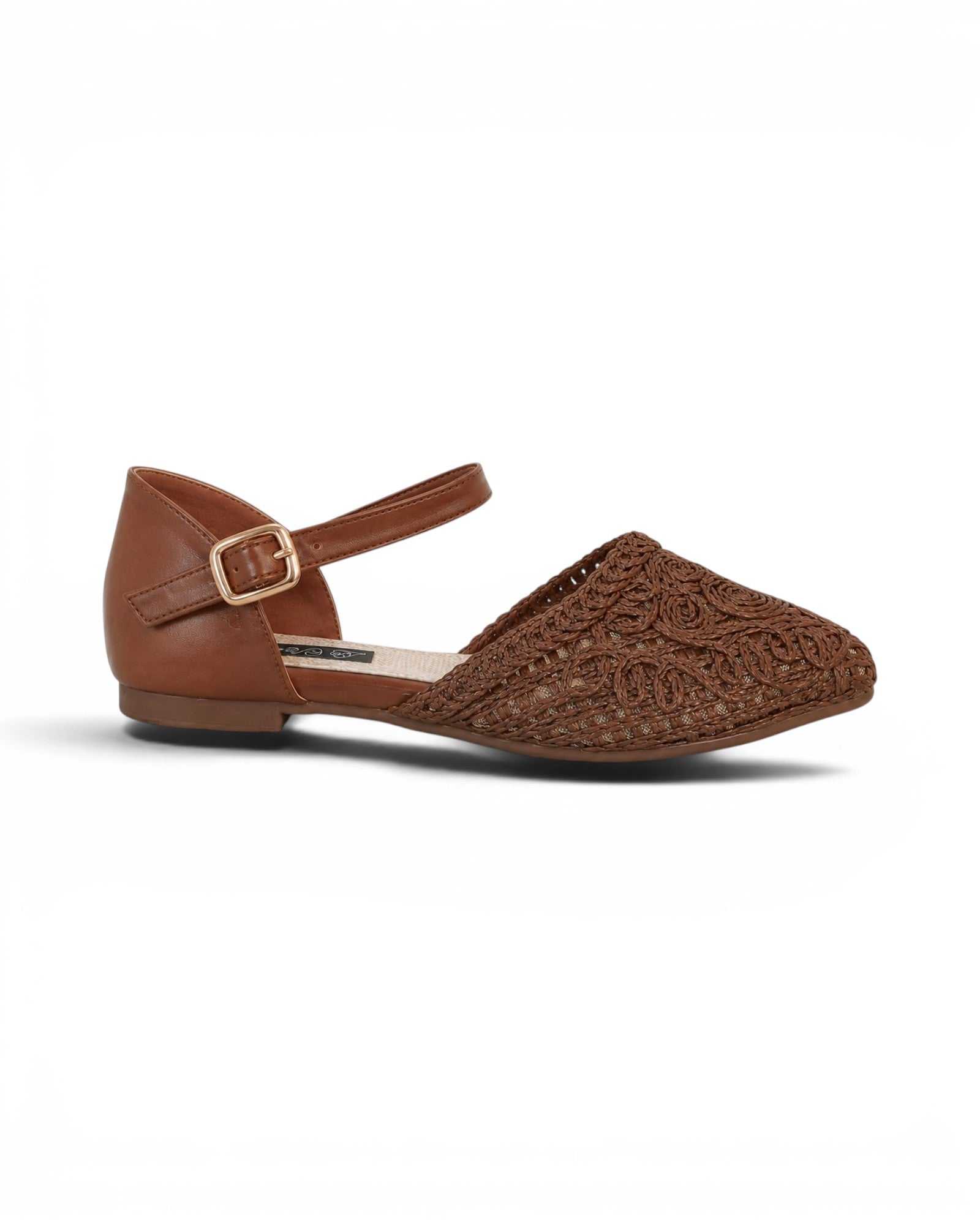 Sandals Flat Burlap And Leather With Buckle SF-59