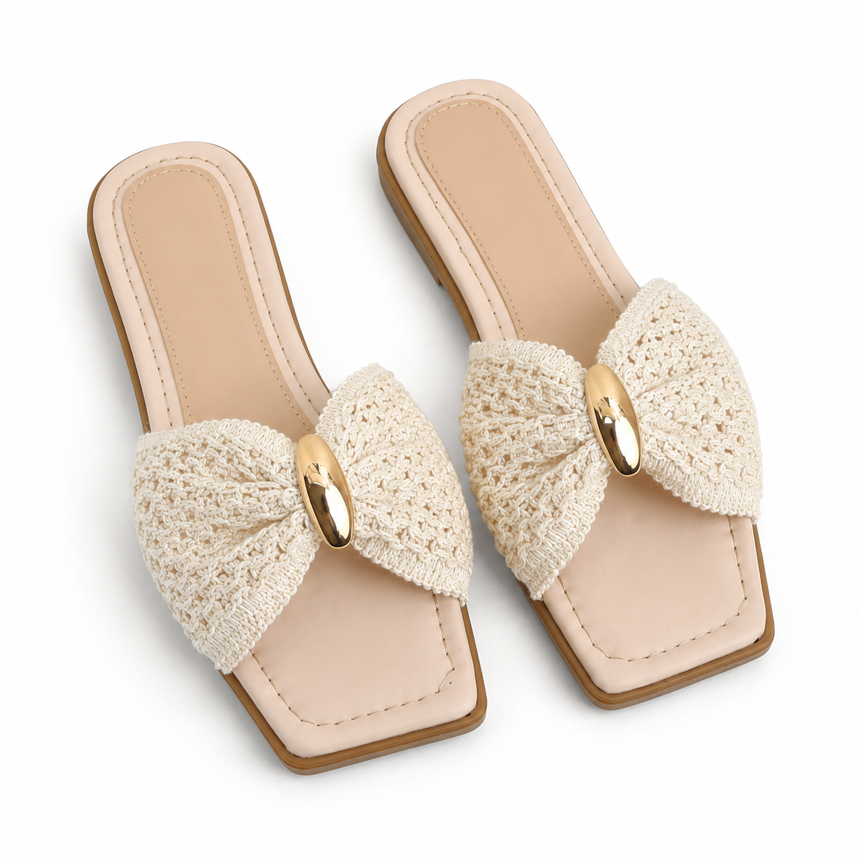Slipper Flat Fabric Comfortable Shape Bow SL-255