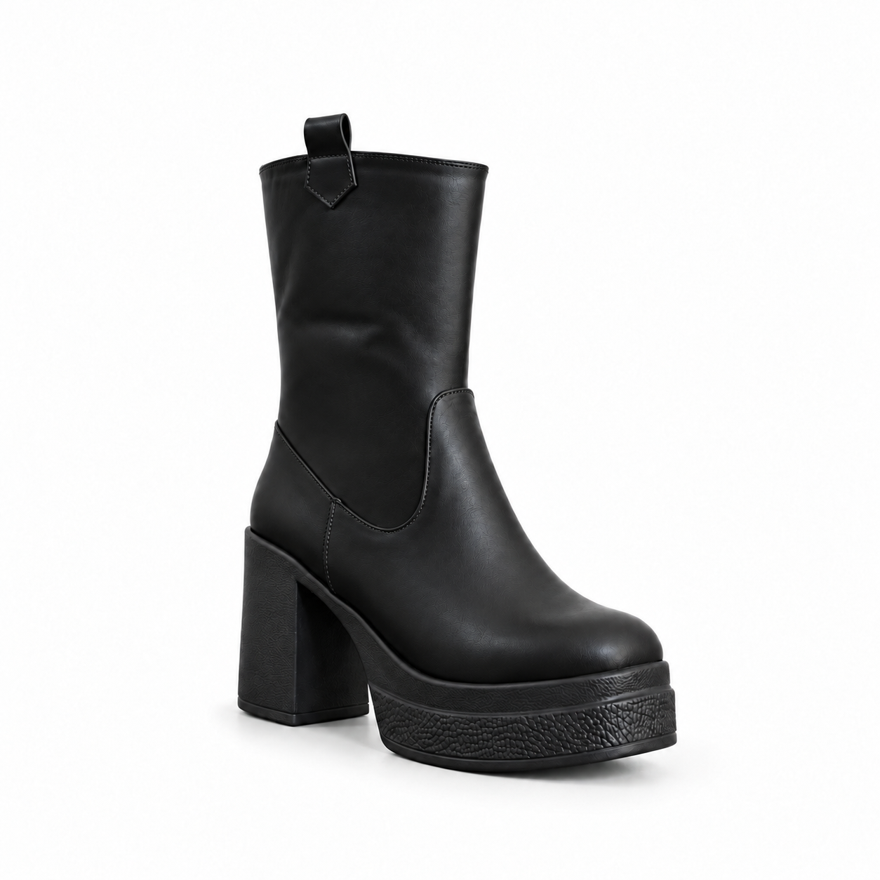 Boot Heels Leather With Zipper L-114