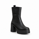 Boot Heels Leather With Zipper L-114