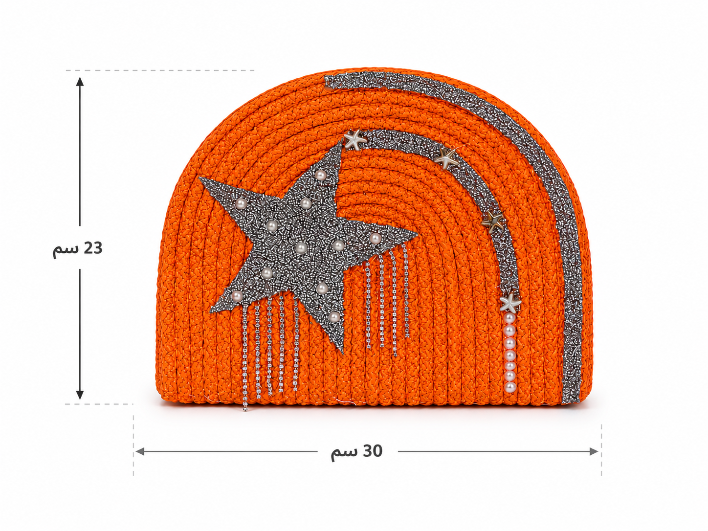 Handbags raffia With a sparkling star and pearl details ZK-1