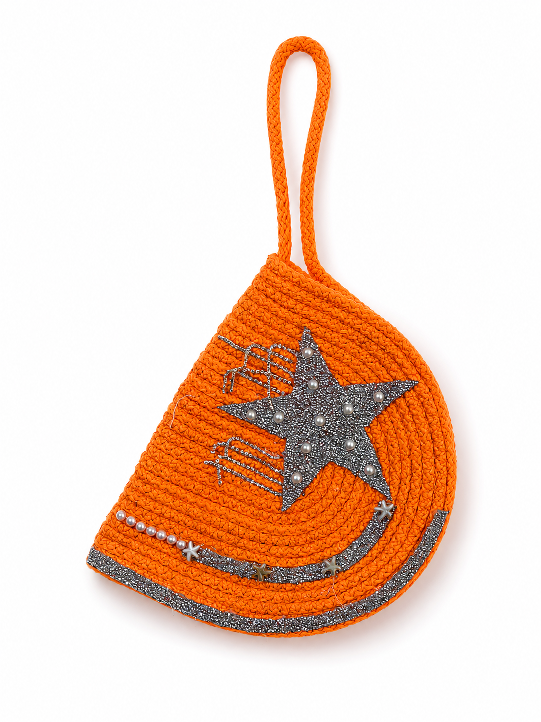 Handbags raffia With a sparkling star and pearl details ZK-1