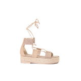 Elegant Burlap Flat Sandal K-8