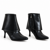 Ankle Boot Leather with a slim heel Mid With a spacious design and a zipper L-120
