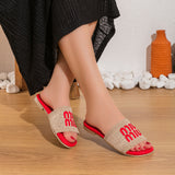 Slipper Flat Fabric With Print Elegant SL-203