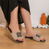 Slipper Flat Fabric With Print Elegant SL-203