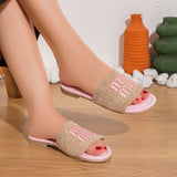 Slipper Flat Fabric With Print Elegant SL-203