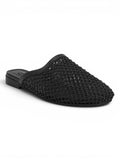 Mule flat leather Diamond-studded mesh design SB-706